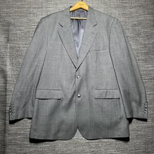 Aquascutum Blazer Men's 44 Gray Check Vitale Barberis Canonico Wool Super 100's